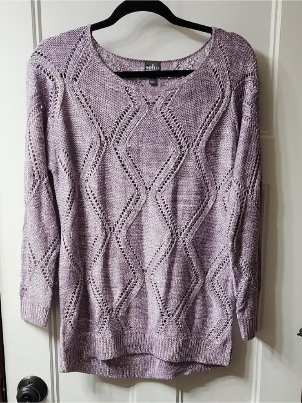 NWOT Soho Lavender Knit Sweater - XL
